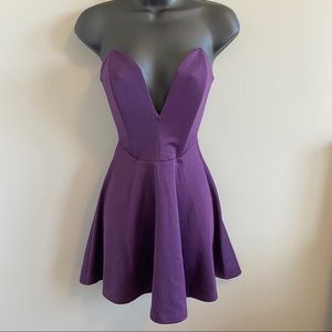 Purple fit and flare dress. Size small